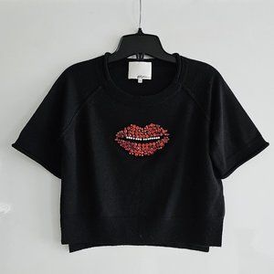 Phillip Lim Rhinestone Lip Sweater - 100% Merino Wool